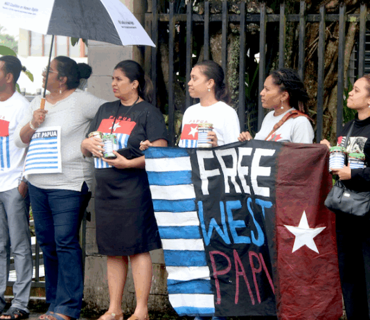 Fiji protesters in support of a "Free West Papua"