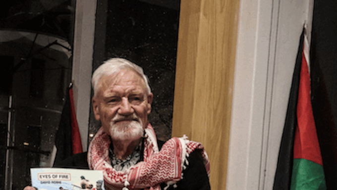 Author condemns ‘callous’ health legacy of French, US nuclear bomb tests in Pacific Author David Robie with his latest book, Eyes of Fire: The Last Voyage and Legacy of the Rainbow Warrior.