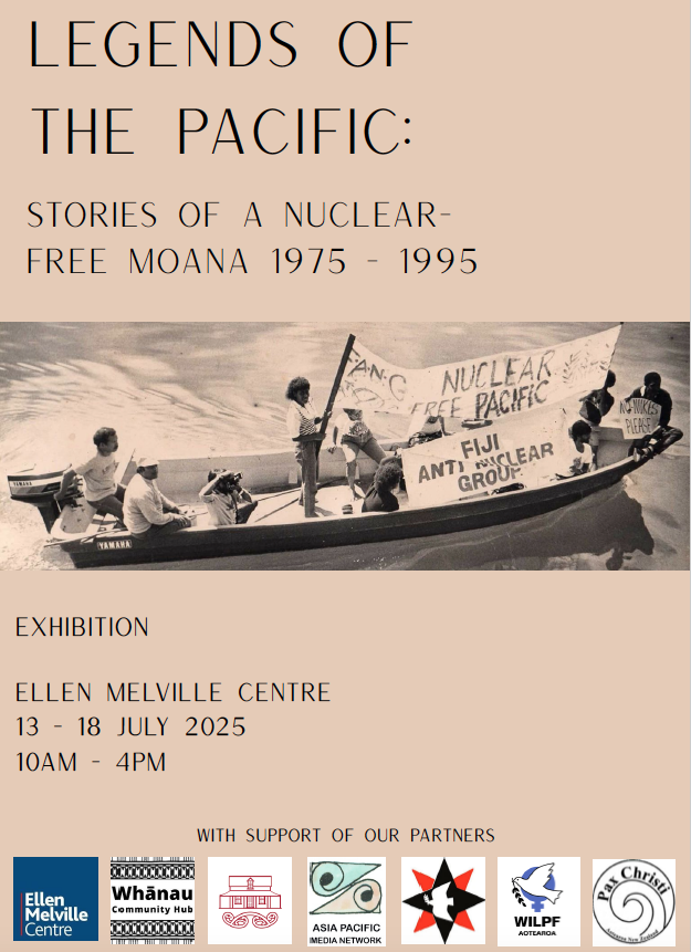 The Legends of the Pacific nuclear-free exhibition poster.