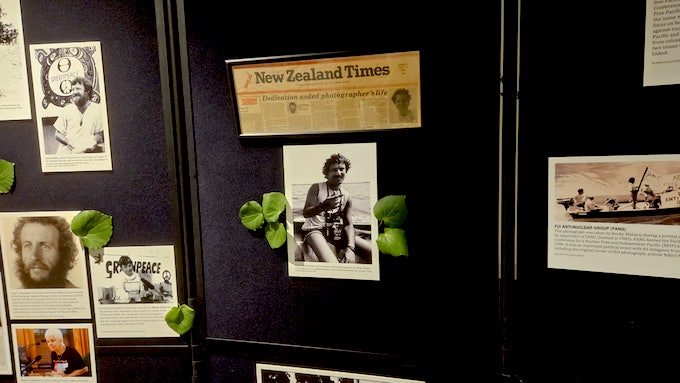 Part of the nuclear-free Pacific exhibition honouring Fernando Pereira, the Greenpeace photographer killed by French state saboteurs