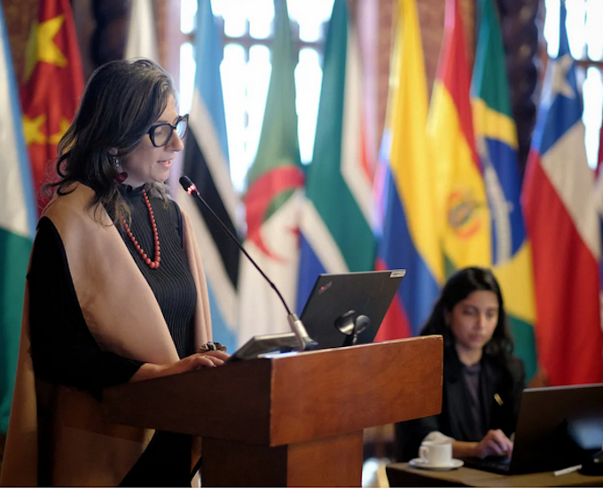 Francesca Albanese MH 680wide UN Special Rapporteur Francesca Albanese addresses The Hague Group Summit