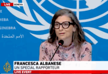 UN Special Rapporteur on the Occupied Palestinian Territory Francesca Albanese