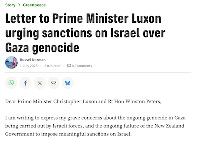 Greenpeace's sanctions open letter
