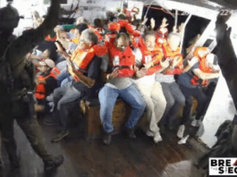 The Handala crew in emergency positions as the Israeli military stormed the Gaza-bound aid ship