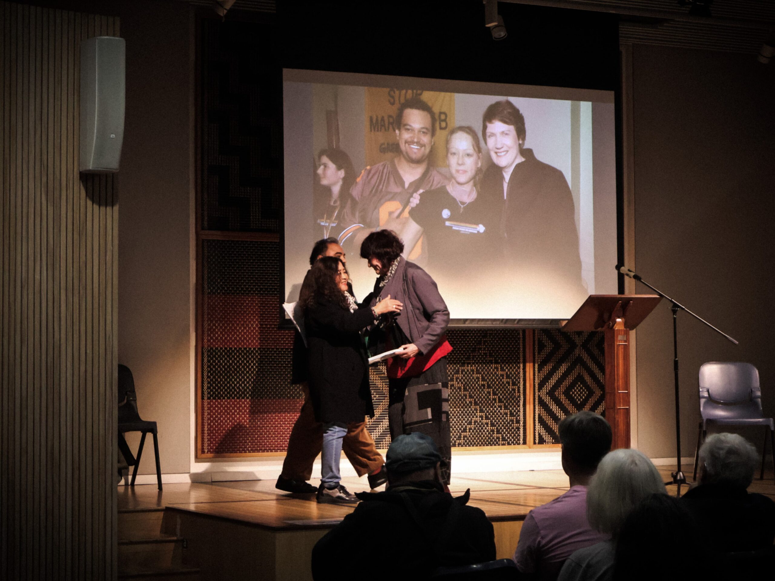 Hilari Anderson (right), one of the speakers