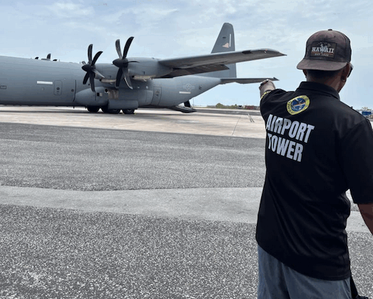 The first-ever US military flight carrying 18 Marshall Islanders deported from the United States by the US Immigration and Customs Enforcement arrives at Majuro