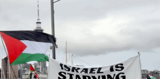 Auckland protesters condemn Israel's systematic starvation tactics in the besieged Gaza enclave in a march in the Viaduct