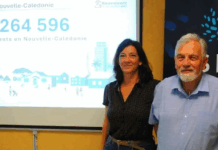 New Caledonia Census Chef de Mission Jean Philippe Grouthier (right) at the French national statistical institute INSEE