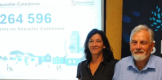 New Caledonia Census Chef de Mission Jean Philippe Grouthier (right) at the French national statistical institute INSEE