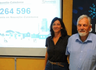 New Caledonia Census Chef de Mission Jean Philippe Grouthier (right) at the French national statistical institute INSEE