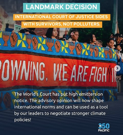 "A landmark ruling . . . International Court of Justice sides with survivors, not polluters."