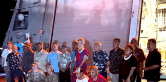 During the visit of the USS Cincinnati to Majuro in July, Marshallese veterans were honoured with a dinner and programme on board the US Navy vessel