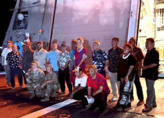 During the visit of the USS Cincinnati to Majuro in July, Marshallese veterans were honoured with a dinner and programme on board the US Navy vessel