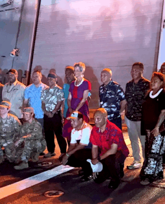 During the visit of the USS Cincinnati to Majuro in July, Marshallese veterans were honoured with a dinner and programme on board the US Navy vessel