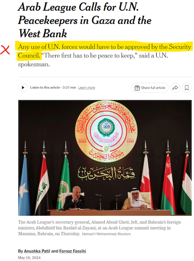 Arab League calls for UN peacekeepers . . . but officials wrongly say it is up to UNSC to make the call