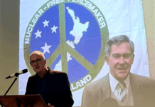 Labour's disarmament and associate foreign affairs spokesperson Phil Twyford speaking