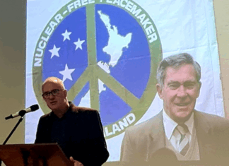 Labour's disarmament and associate foreign affairs spokesperson Phil Twyford speaking