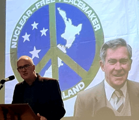 Labour's disarmament and associate foreign affairs spokesperson Phil Twyford speaking