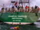 Greenpeace Aotearoa held a dawn ceremony on board the Rainbow Warrior III today commemorating the 40th anniversary of the bombing of the original Rainbow Warrior and the death of photographer Fernando Pereira on 10 July 1985