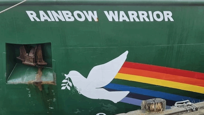 Dawn service held 40 years on from Rainbow Warrior bombing Journalist David Robie talking in a live cross to ABC News in Australia from the Rainbow Warrior dawn memorial service for Fernando Pereira on the 40th anniversary of the bombing of the Rainbow Warrior in Auckland