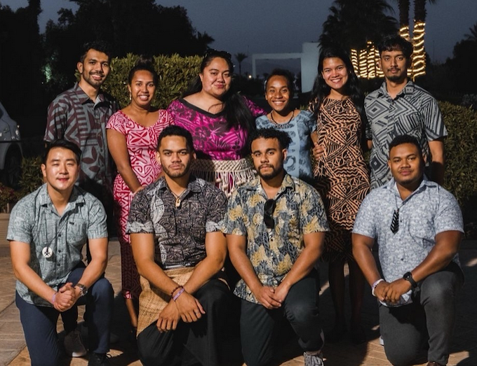 Students from the University of the South Pacific who formed the Pacific Island Students Fighting Climate Change (PISFCC)
