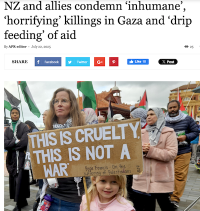 "This is cruelty - this is not a war," says this young girl's placard 