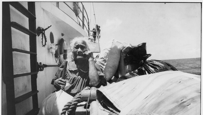 One of many Rongelap people who had to leave their ancestral home via the Rainbow Warrior due to nuclear