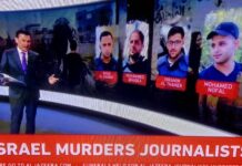 Al Jazeera honouring its killed journalists in a news cast today