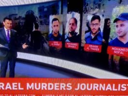 Al Jazeera honouring its killed journalists in a news cast today