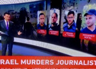 Al Jazeera honouring its killed journalists in a news cast today