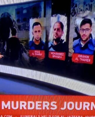 Al Jazeera honouring its killed journalists in a news cast today