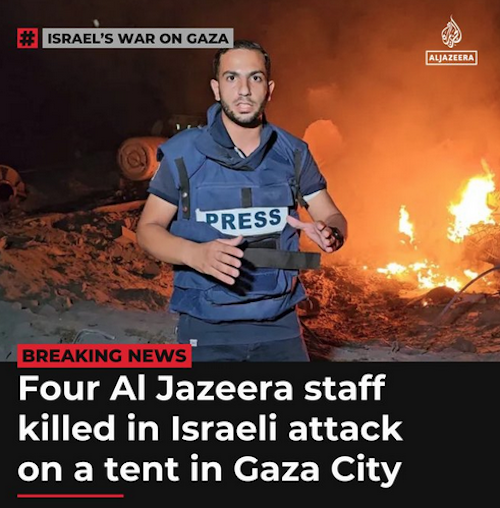 An early Instagram report of the killing of the Gazan journalists