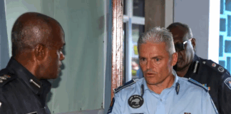 NZ Police Commissioner Richard Chambers at the Fiji Police Force headquarters in Suva in May
