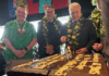 NZ Foreign Minister Winston Peters with Minister for Pacific Peoples Shane Reti celebrating the 60th anniversary of the Cook Islands constitution in Tāmaki Makaurau
