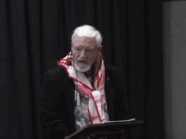 Journalist and author Dr David Robie speaking to the Fabian Society