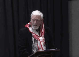 Journalist and author Dr David Robie speaking to the Fabian Society