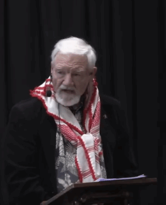 Journalist and author Dr David Robie speaking to the Fabian Society