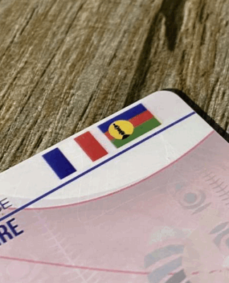 Going . . . going . . . the dual French and Kanaky flags on New Caledonian driving licences