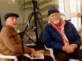 Journalists and activists Jeremy Rose and David Robie in conversation at the Aro Valley Peace Talks