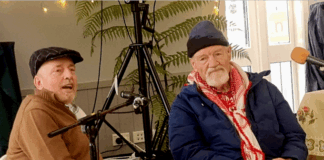 Journalists and activists Jeremy Rose and David Robie in conversation at the Aro Valley Peace Talks