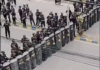 Indonesian security forces clash with West Papuan protesters in Manokwari, Sorong, today