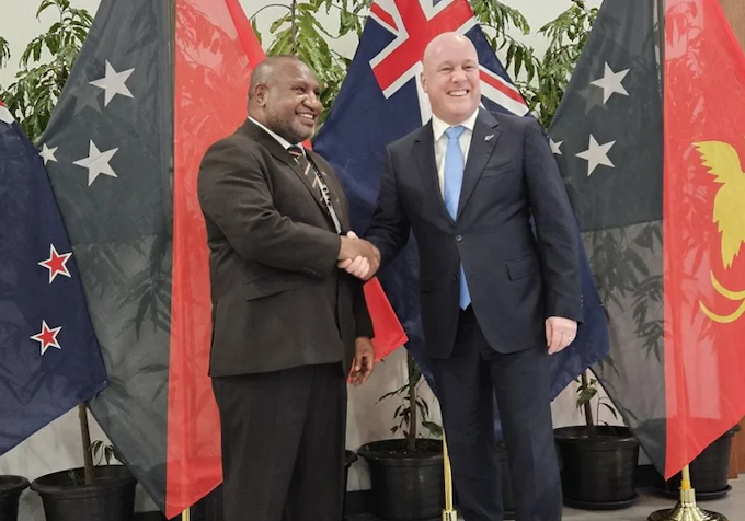 Marape & Luxon RNZ 680wide New Zealand Prime Minister Christopher Luxon (right), with Papua New Guinea Prime Minister James Marape