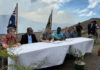 Senior ministers from Australia and Vanuatu initialled the Nakamal Agreement at the top of Mount Yasur. (ABC News: Lillyrose Welwel) Photo: ABC News / Lillyrose Welwel