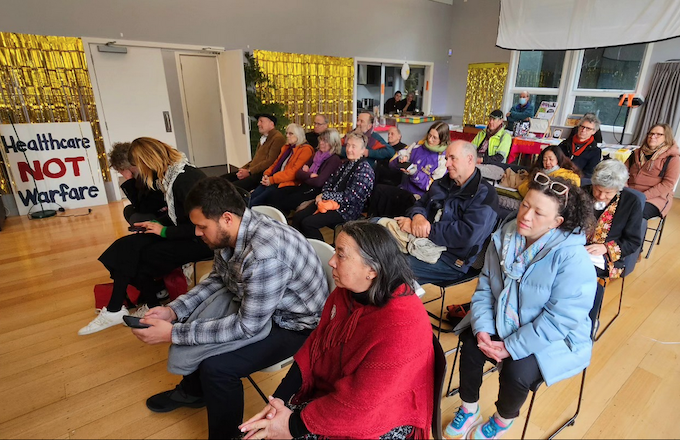 Part of the crowd at the Aro Valley Peace Talks