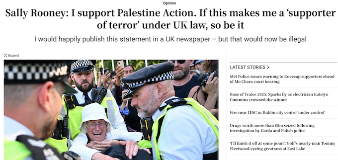 Irish author Sally Rooney on why she supports Palestine