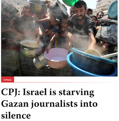 "Israel is starving Gazan journalists into silence"