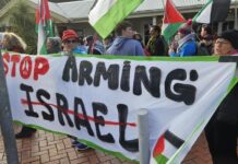 New Zealand protesters at the weekly demonstration against the Israeli genocide in Gaza in Auckland