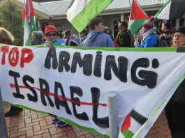New Zealand protesters at the weekly demonstration against the Israeli genocide in Gaza in Auckland