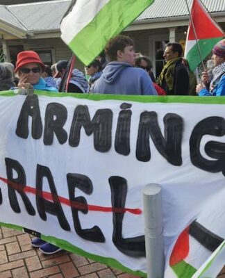 New Zealand protesters at the weekly demonstration against the Israeli genocide in Gaza in Auckland