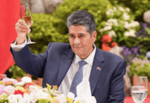 President Surangel Whipps Jr at his first state visit to Taiwan in May 2025